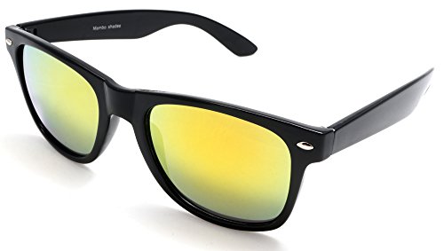 Unisex Mirror Classic Horned Rim Sunglasses - Blues Brothers Mambo Shades