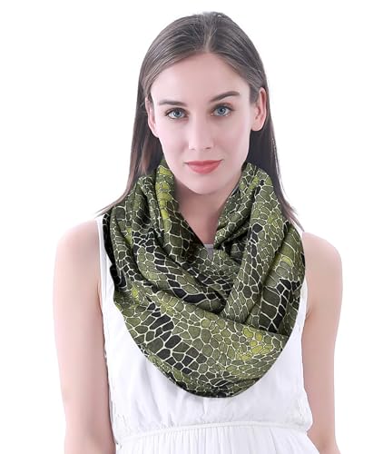 Lina & Lily Crocodile Animal Print Women's Infinity Scarf Lightweight