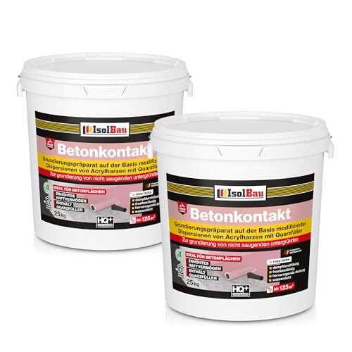 Isolbau Betonkontakt - 50 kg Betongrund zur Grundierung von glatten Untergründen aus Beton und Stahlbeton