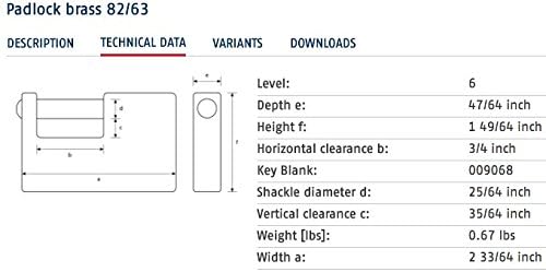 Miniatura 2 de ABUS 8263 Candado de latón monobloque con llave diferente