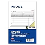 COSCO 2-Part Carbonless Invoice Book with Wrap-Around Cover, Consecutive Numbering, 50 Sets per Book (074033)