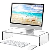 Acrylic Monitor Stand Riser - Computer Monitor Stand Desk Riser for Home Office Business with Stu...