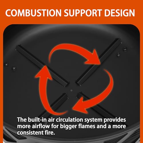 Red Mountain Valley 24'' Outdoor Wood Burning Fire Pit with Spark Screen, Fire Poker, Cover, 2-in-1 Functionality Cross-Woven Steel Fire Pits for Outside, Outdoor Fireplace for Camping,Patio,Backyard