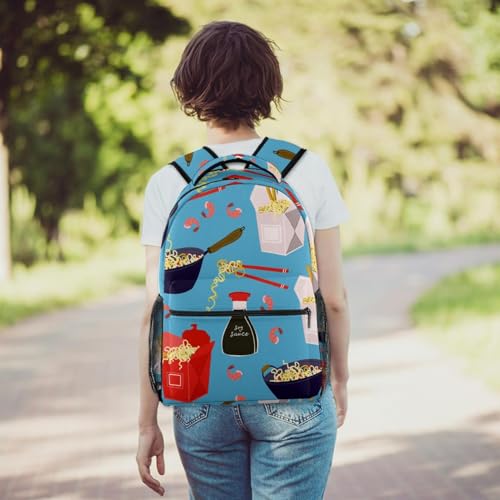 Sac à dos d'école bleu multicolore 40cm pour adolescents et étudiants - 6