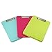 Adorox Set of 3 Letter Size Slim-case Storage Clipboard Teal Pink Neon Green Plastic Storage Clipboard for Students, Teachers, Sales, Utility, Industrial, Office Professional (Multicolored)