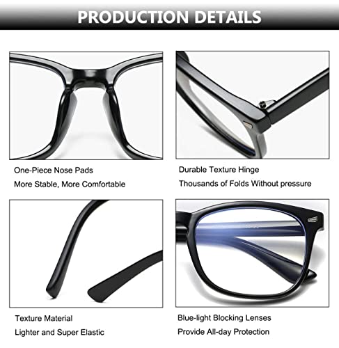 Image of IFLASH Blue Light Blocking Glasses Gaming Filter Transparent Square Eyeglasses for Eye Protection Men Women, Computer /Tablet /Laptop /Mobile /TV, Anti-blue & Anti eyestrain