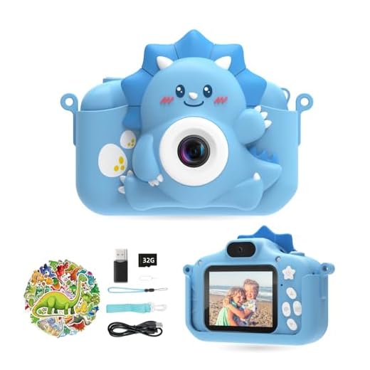 HiMont Cámara de Fotos Digital Infantil, 1080P con Tarjeta TF de 32G y Pantalla de 2,0", HD Cámara de Vídeo Selfie,Regalos para Cumpleaño,Navidad,Juguetes para Niños de 3-12 (Azul)