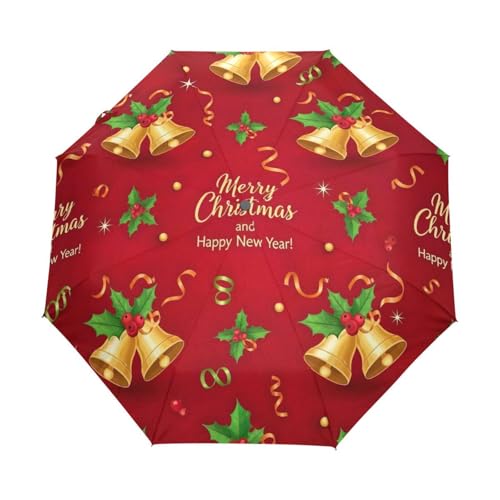 Parapluie de Noël rouge GAIREG pliable automatique anti-pluie sac à main