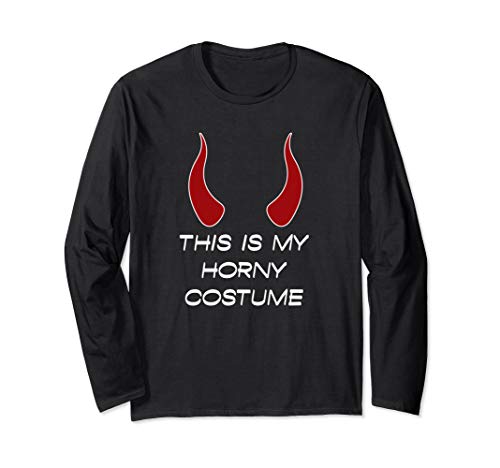 Devil Horns This is My Horny Costume Adult Humor Halloween Langarmshirt