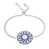 Bob Mackie Wheel of Fortune Bracelet - Adjustable Designer Bolo Bracelets for Women - Stunning Slide