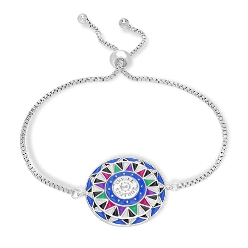 Bob Mackie Wheel Of Fortune Bracelet - Adjustable Designer Bolo Bracelets For Women - Stunning Slider Bracelet With Dainty Circle Charm (Gold/Silver) #TOP4