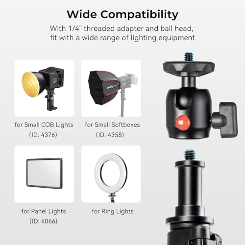 SMALLRIG 78.7\ / 200cm Light Stand, Tragbare Fotografie-Stativ, Ideal für Reflektoren Softboxen Studio-Leuchten Regenschirme Ringlicht, Max Last 4kg, Gefaltet Größe 56cm, RA-S200-4379