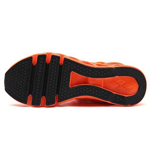 SKDOIUL Walking Shoes for Men Running mesh Breathable Comfort Athletic Sport Fashion Tennis Sneakers Man Runner Jogging Shoes Orange Size 10.5