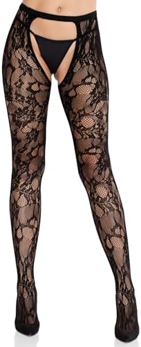 Selene Lace Open Crotch Tights
