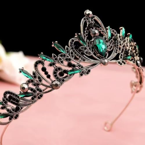 Tiara de novia cómoda con pedrería y corona de estrás para damas 4