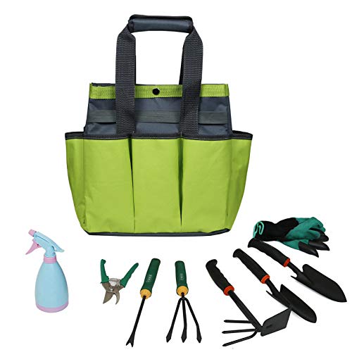 Garden Tool Bag, Heavy Duty Canvas Tool Storage Home Organizer Gardening Tool Kit Holder,Accessories Set Kit (Grass Green) - Thumbnail 2