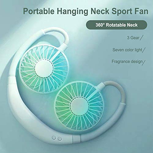 Andoer Ventilador de resfriamento portátil pendurado no pescoço Ventiladores preguiçosos com fita pa