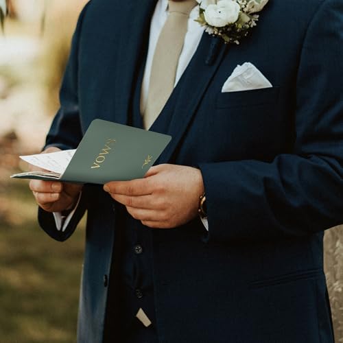 Image of ZICOTO Elegant Vow Books With Gold Foil Lettering For Your Wedding - Perfectly Sized Vow Books With Plenty Of Pages To Write Whatever is on Your Heart - A Beautiful Addition For The Wedding Day