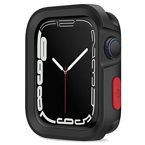 Amizee Rugged Case Compatible With Apple Watch Case Series 8/7 45Mm Series 6/Se/5/4 44Mm, Soft Tpu Shockproof Bumper Drop Proof Protective Cover Compatible With Iwatch - Black #TOP11