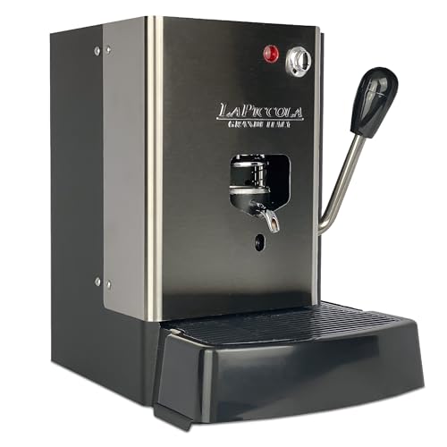 Lucaffé La Piccola, Sara Classic, Macchina Caffè Espresso a Cialde E.S.E. 44mm, Acciaio Inox, Compatta ed Ergonomica, Basso Consumo, Made in Italy, con 300 Cialde