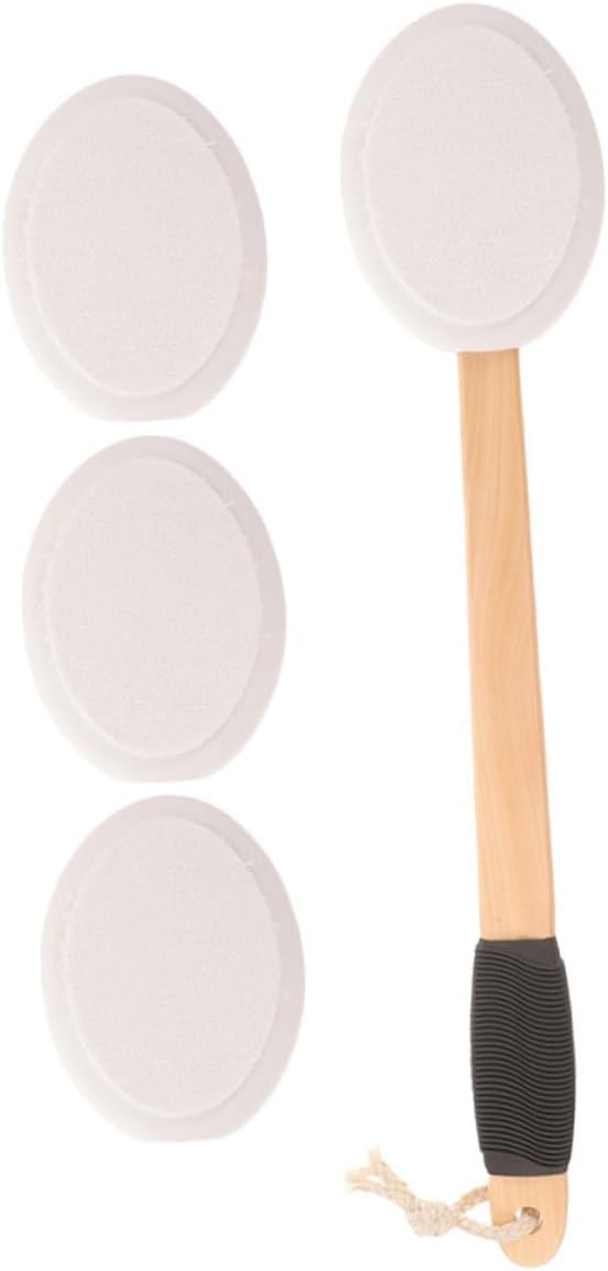 1set Back Applicator for Lotion Handheld Back Cream Applicator with Replaceable Heads Versatile Bath and Sunscreen Application Tool Ergonomic Design for Easy Use