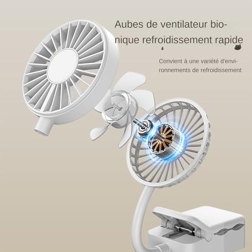 Ventilador Clip portátil recargable con ajuste personal para dormitorio 6