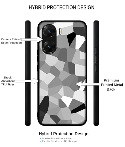 Image of Black & White Mathematical Shape Design Premium 2D Printed Metal Back Case Cover for Vivo V29E 5G