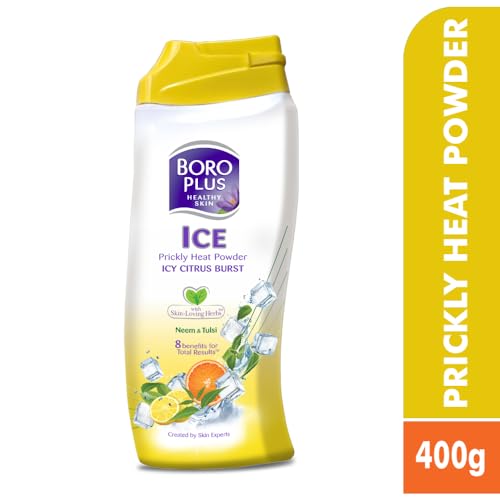 Image of BOROPLUS Prickly Heat Powder Icy Citrus Blast | Ayurvedic | with Neem and Tulsi | Relief from Prickly Heat | Protection from Rashes | Absorb Sweat | Cools & Calm the skin | Anti-septic action |400g