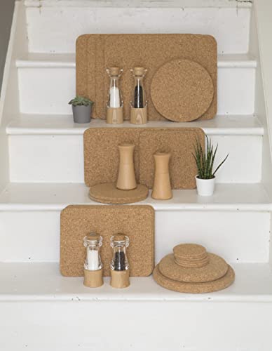 Image of T&G Set x 2 Rect. Hot Pot Stands in Natural Cork.40x20cm