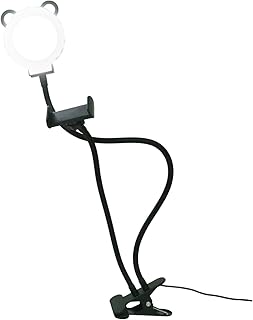 UKCOCO Desktop Selfie Light 1pc portable desk lamp adjustable phone stand table lights for desk Adjustable tabletop Lamp desk filling light Fill Lamp Hose Ring Lamp LED ring light video
