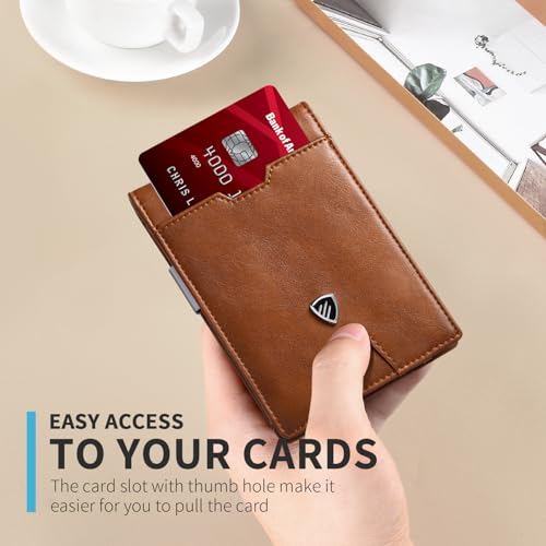 Image of RUNBOX Mens Slim Wallet with Money Clip RFID Blocking Bifold Credit Card Holder for Men with Gift Box