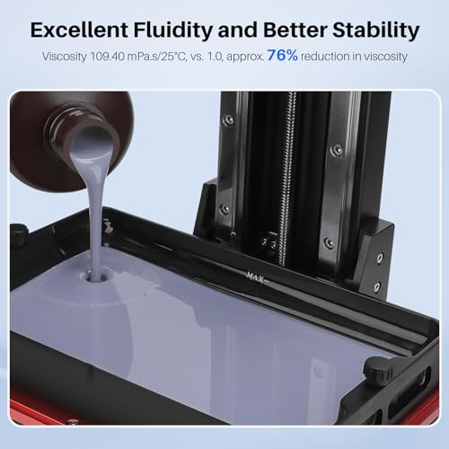 Image of ELEGOO Upgraded Water Washable Resin 2.0, Black 1000G | 3D Printer Resin Low Viscosity and High Precision, 405nm Rapid UV-Curing Photopolymer Resin, 3D Resin for LCD /DLP 3D Printing
