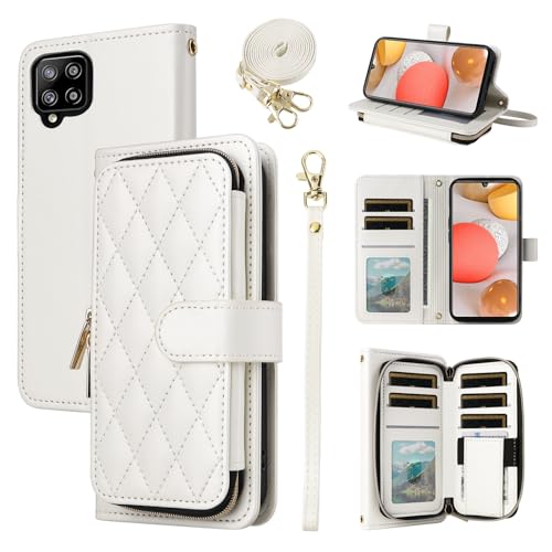 Étui portefeuille Samsung Galaxy A22 4G antichoc zippé porte-carte