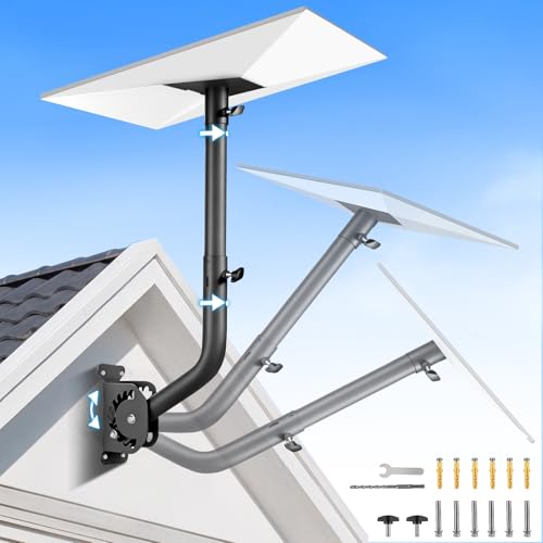 Starlink Mount with Extension-Adjust Angle Without Disassembly Tube Gen 3 Roof Mount Wall/Ceiling Mounting Kit Compatible with Starlink Standard 4/4X/V3Black