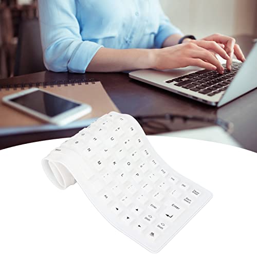 Sanpyl Roll-up Silicone Keyboard, Fully Sealed Waterproof, Lightweight Portable USB Wired 85 Keys Foldable Flexible Keyboard (White) by Sanpyl - Image 3