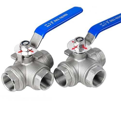 Robinet à boisseau sphérique anti fuite 3 voies type L DN25 fileté 1 pouce - 2