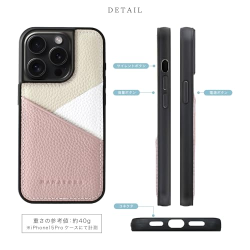 HANATORA for iPhone 16 ケース 本革 耐衝撃 スマホケース スマホ カードポケット パステルカラー シュリンクカーフレザー ギフト マグネットなし ブルーグレー PSP-16-BlueGray