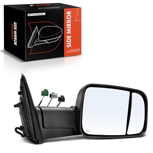 A-Premium Passenger Side Power Door Mirror - Compatible with Ram 2500 2019-2022, 3500 2019-2022 - Heated Power Folding Black Outside Rear View Mirror w/Turn Signal Puddle Light by A-Premium - Used condition - US$196.47