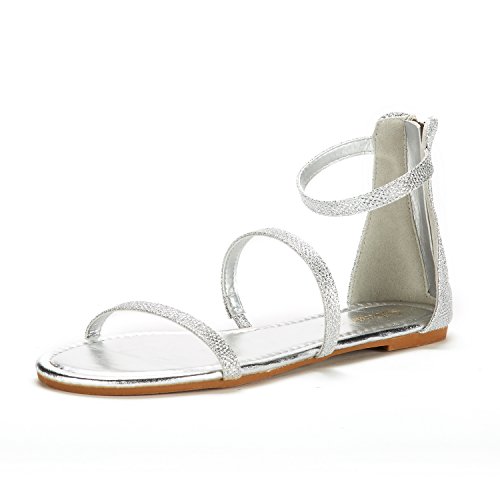 DREAM PAIRS Women's Athena_Low Gladiator Ankle Strap Fashion Flat Sandals