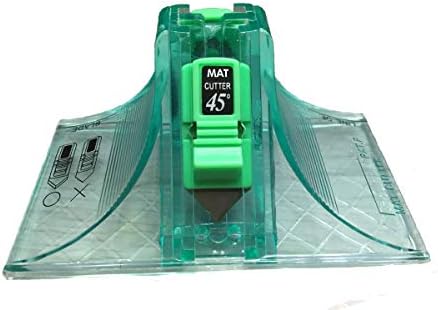 Cutter 45 & 90 Degree Bevel Mat Board Cutter, with 3pcs Free Replacement Blade (Green)