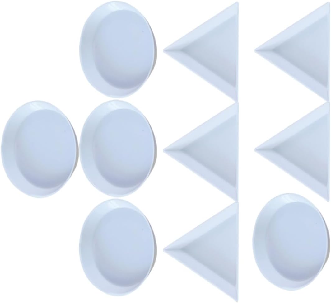 10pcs White Plastic Watercolor Paint Palette Tray for DIY Craft Painting with Sturdy Pp Material and Sanitary Design, for Artists and Students Drawing or Painting Outdoors