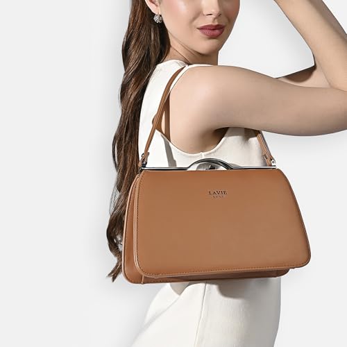 Image of Lavie Luxe Women's Book Satchel Frame Satchel Handbag | Satchel Bag for Work | Ladies Purse | Stylish Shoulder Bag | Gift For Women