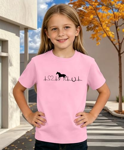 Image of Horse Shirts for Girls Love Horses Shirt Youth Horseback Riding Casual Animal Graphic Tees 8-15 Year Old