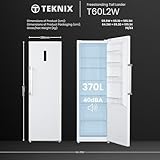 Teknix T60L2W 60cm Freestanding Tall Larder Fridge - Upright with 370L Capacity - Digital Controls - 6 Storage Compartments - White, H185.5 x W60.0 x D65.0 (cm) - Image 5