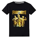 半袖 フォートナイト 男の子 子供服 夏服 キッズウエア fortnite 女の子 トップス 男女兼用 キャラクター 小学生 ジュニア プレゼント 通気快適 普段着 部屋着(160cm,ブラック)