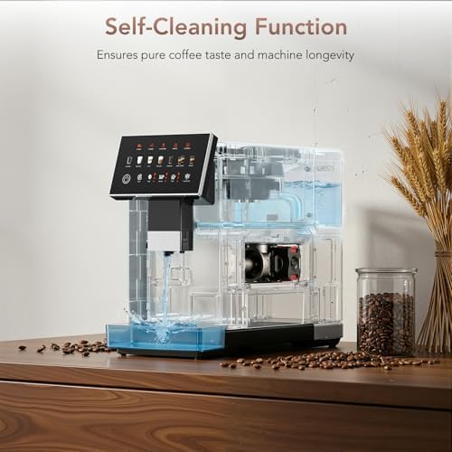 COWSAR Fully Automatic Coffee Machine with Grinder, 20 Bar Super Automatic Espresso Machine with Milk Container, Auto-Clean Function & Smart Alarm, One-Touch Cappuccino,Latte & Americano - 4