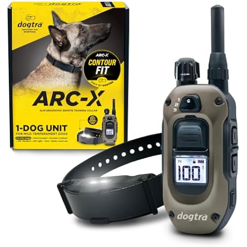 Dogtra ARC-X E-Collar for Dog Training - 3/4 Mile Range, for Dogs 15 lbs+, Slim Design, IPX9K Waterproof, 100 Stimulation Levels, Vibration, Tone, Rechargeable - Dog Owners and Professional Trainers
