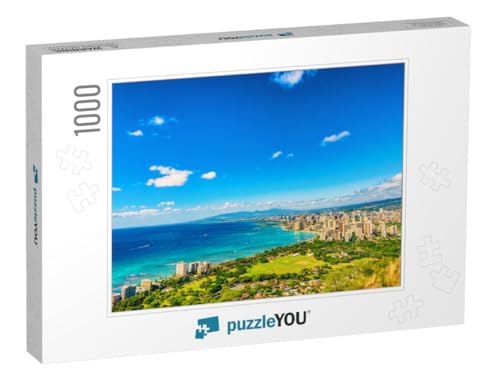 Honolulu Hawaii Landscape View from Diamond Head Hike Tra... Jigsaw Puzzle Jigsaw Puzzle with 1000 Pieces