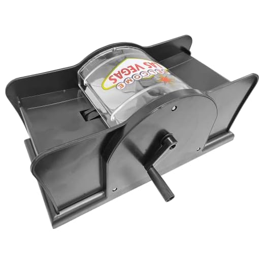 SANZHENG Card Shuffler 2 Deck, Playing Card Shuffler Manual for UNO Blackjack Texas Holdem Poker Home Card Games, Hand Cranked Card Shuffling Machine (Black)