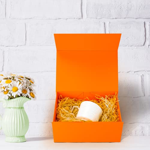 Image of Rsgift Orange Graduation Gift Boxes, 7.8x7x3.1Inches with Lid, Packaging Gift Boxes for Valentines Day, Birthday, Christmas